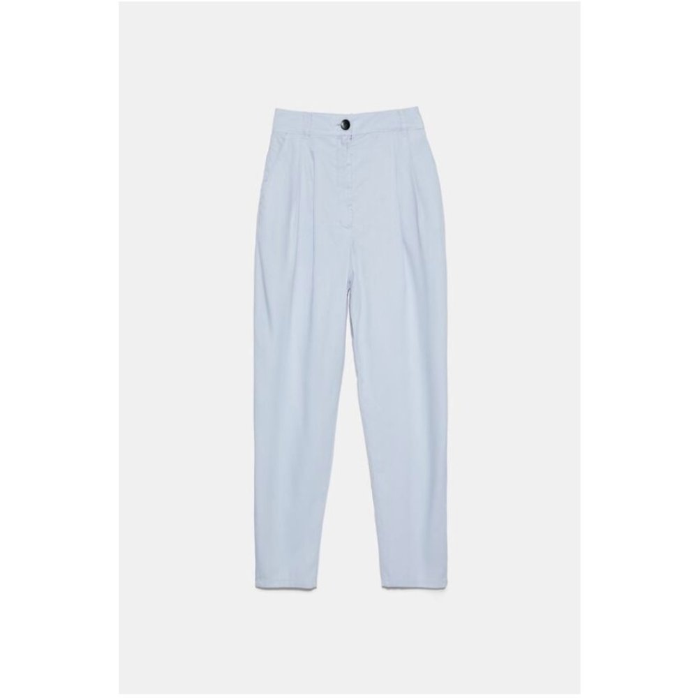 NEW ZARA PLEATED PANTS LIGHT BLUE